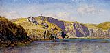 John Brett Canvas Paintings - Coast Scene With Calm Sea